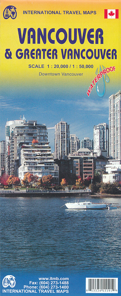 ITMB Publishing plán Vancouver, Greater Vancouver 1:20 t./1:50 t. ITM voděodoln