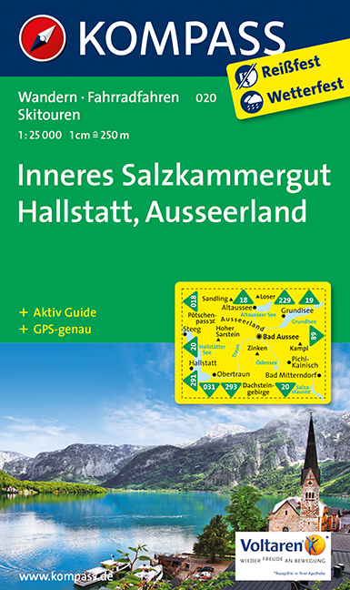 Inneres Salzkammergut, Hallstatt, Ausseerland - (Kompass 020) - turistická mapa