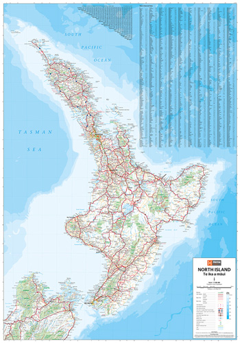ITMB Publishing nástěnná mapa New Zealand North Island (Nový Zéland-severní ost