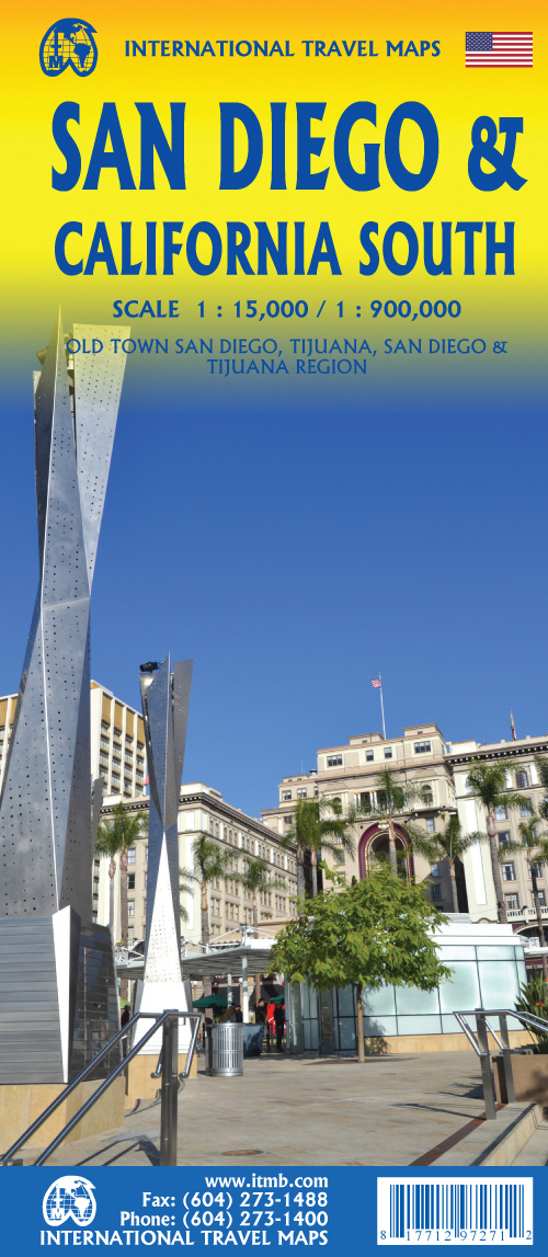 ITMB Publishing plán San Diego 1:15 t. + California South 1:900 tis., ITM