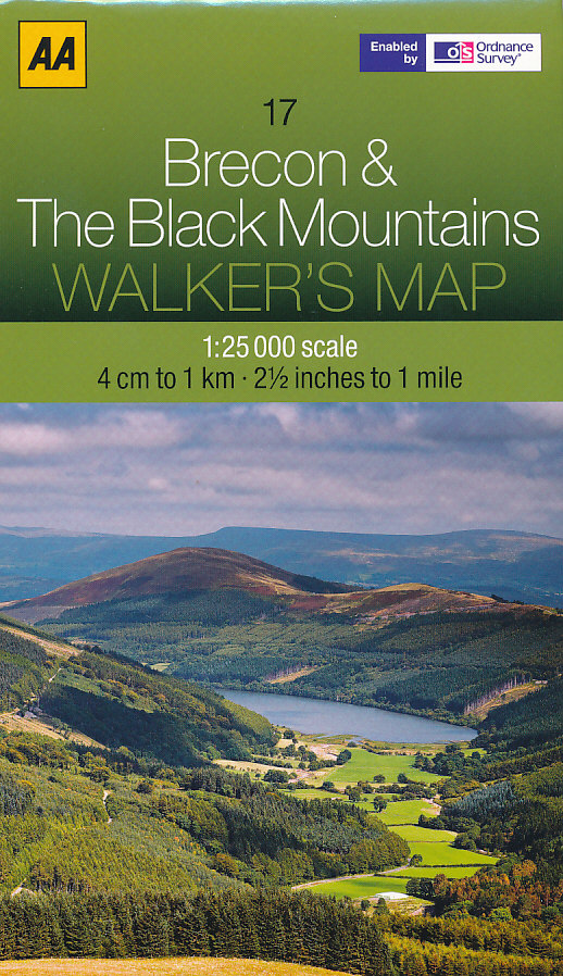 AA Publishing mapa Brecon,Black Mountains 1:25 t. (Wales) Walker's map