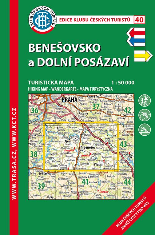 Benešovsko a dolní Posázaví - turistická mapa KČT č.40