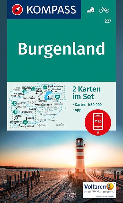 Burgenland, set 2 map (Kompass č. 227) - turistická mapa