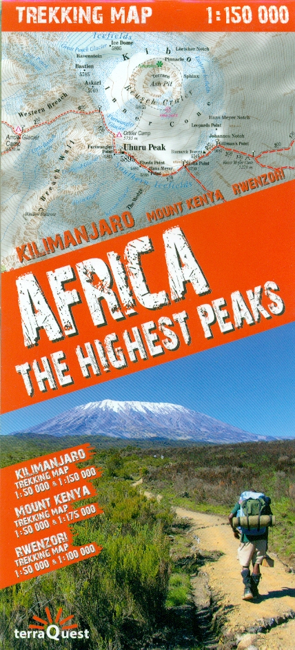 Terraquest vydavatelství mapa Africa The Highest Peaks 1:150 t. laminovaná