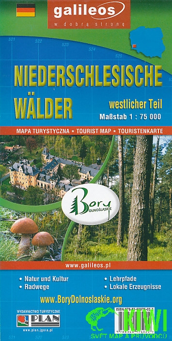 Plan mapa Bory Dolnoslaskie západ/Niederschlesische Wälder westliche