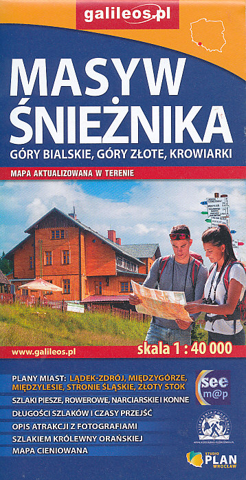 Plan mapa Masyw Sniežnika,Góry Zlote,Bialskie 1:40 t.