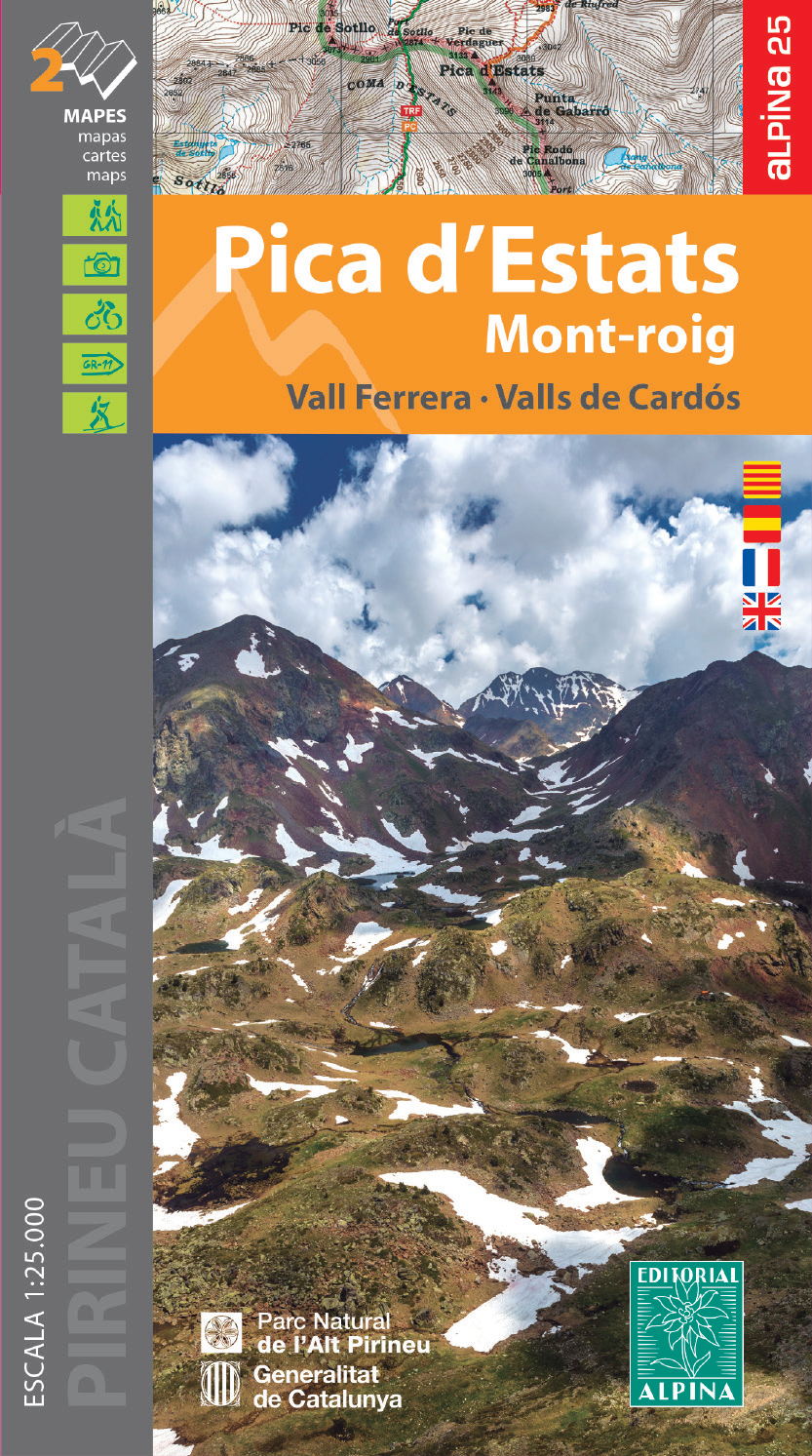Editorial Alpina mapa Pica ď Estats, Mont-roig, Vall Ferrera, Vall de Cardós 1:2