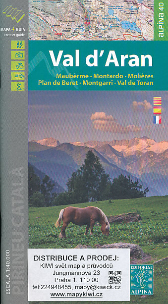 Editorial Alpina mapa Val d'Aran, Montardo, Molieres 1:40 t.