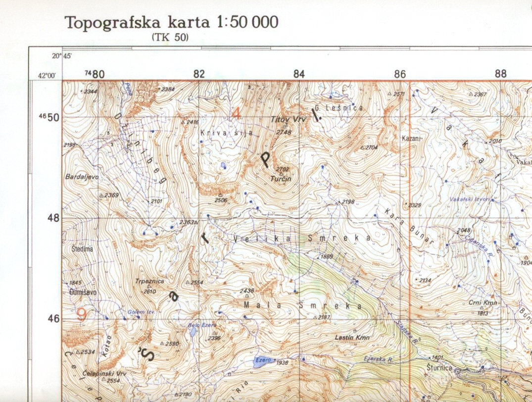 Balkan maps mix topografická mapa Šar planina - Gostivar 2, 1:50 t.