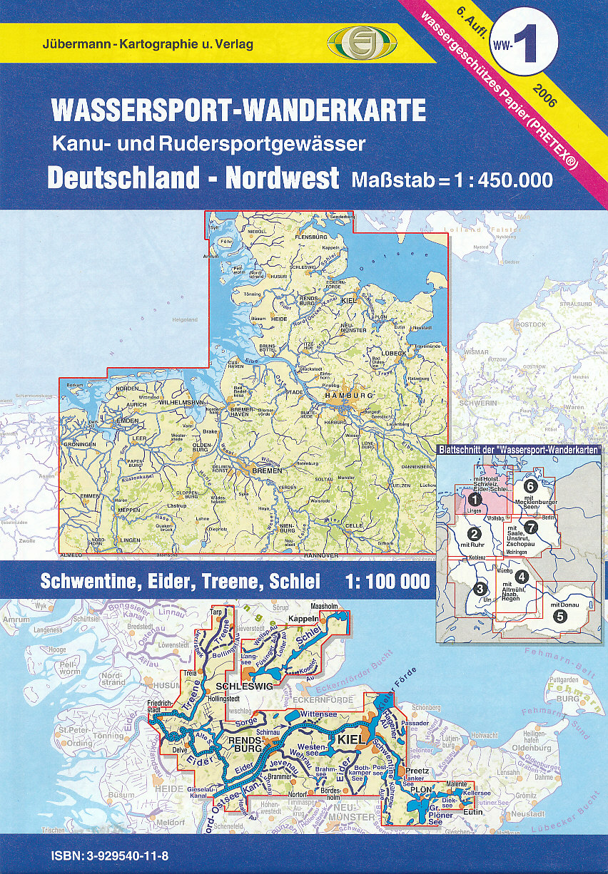 Kanu Verlag vydavatel vodácká mapa Deutschland Nordwest 1:450 t.
