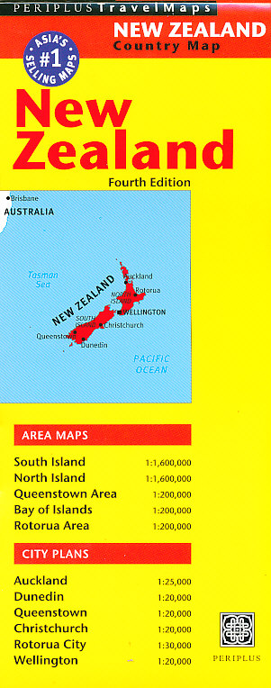 Periplus vydavatelství mapa New Zealand 1:2 mil. + výřezy