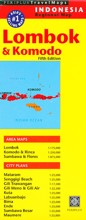 Periplus vydavatelství mapa Indonesia-Lombok,Sumbawa,Komodo 1:175 t.-1:875 t.