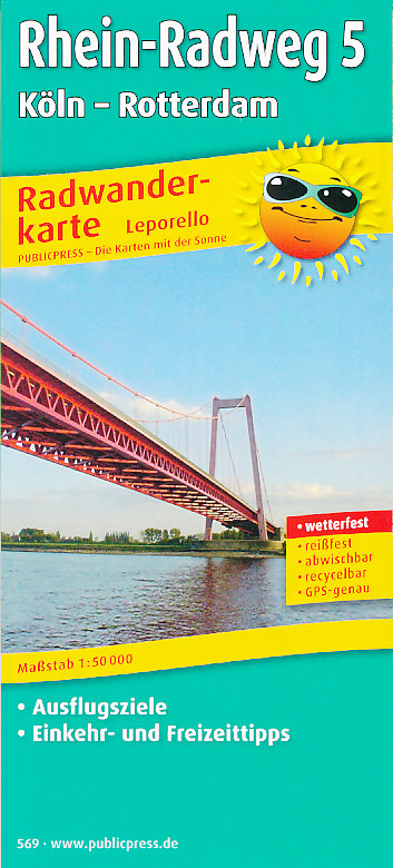 Publicpress vydavatel cyklomapa Rhein Radweg 5,Koln-Rotterdam 1:50 t. laminovaná