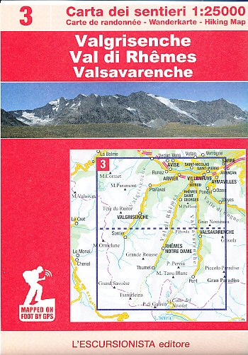 Escursionista distributor mapa Valgrisenche Val di Rhemes 1:25 t.