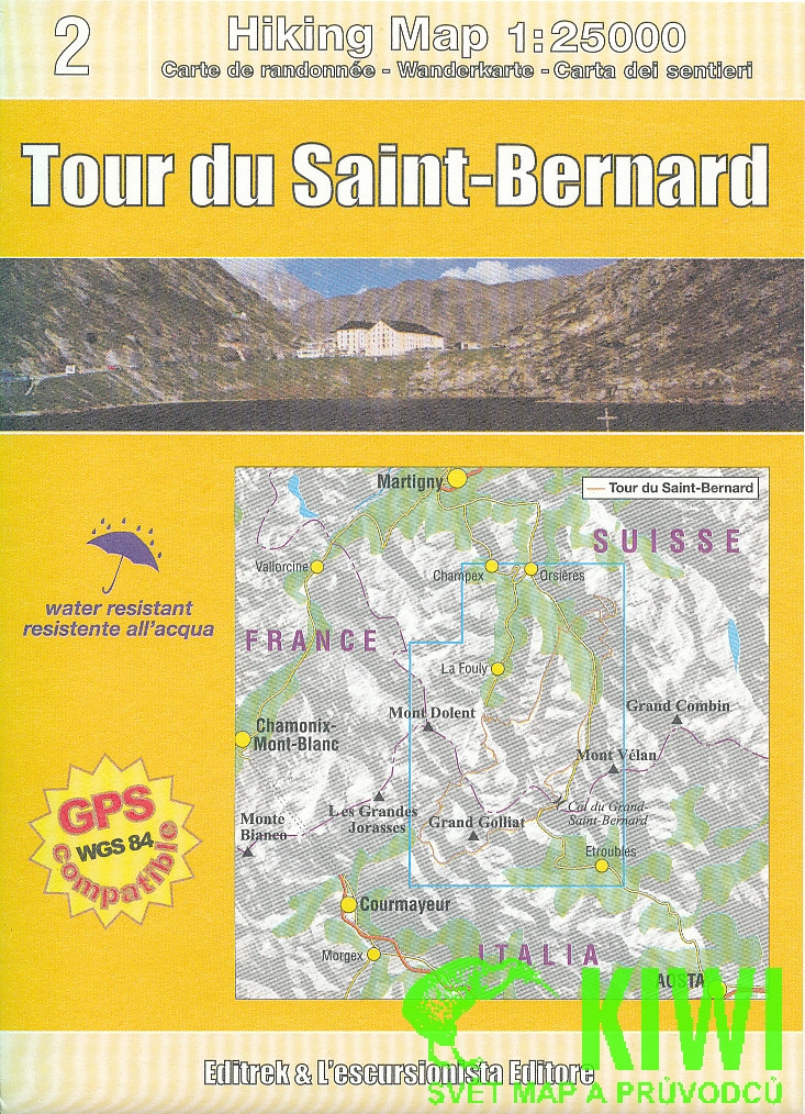 Escursionista distributor mapa Tour du Saint Bernard 1:25 t.