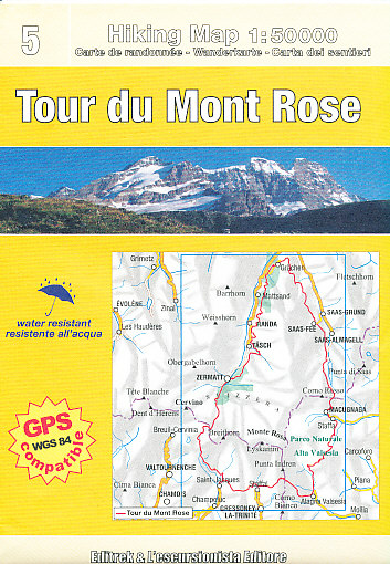 Escursionista distributor mapa Tour du Mont Rose 1:50 t.