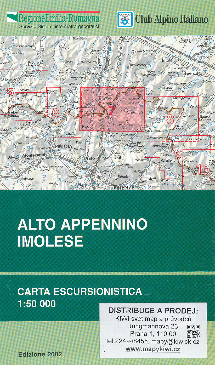 Escursionista distributor mapa Alto Appennino Imolese 1:50 t.