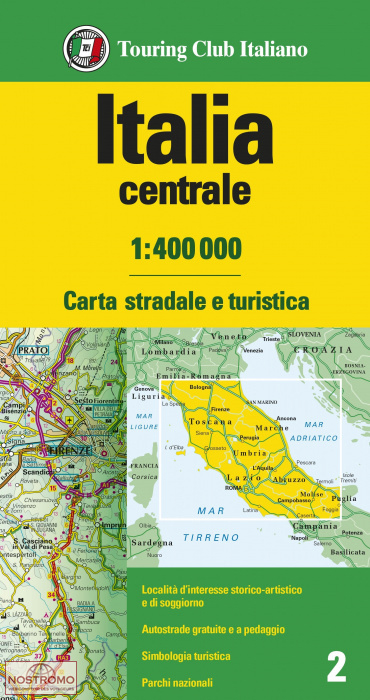 Touring Club Italiano vydavatelství mapa Italia centrale 1:400 t.