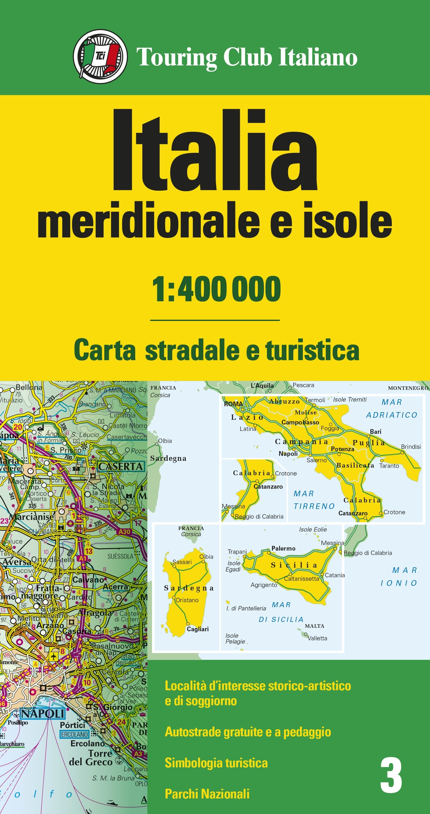 Touring Club Italiano vydavatelství mapa Italia south 1:400 t.