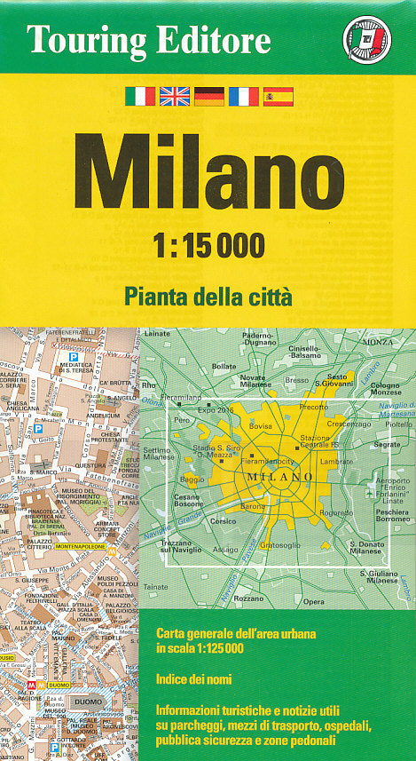 Touring Club Italiano vydavatelství plán Milano 1:15 t.
