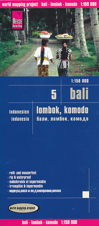 Reise Know-How Verlag mapa Bali, Lombok, Komodo 1:150 t. voděodolná