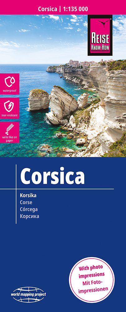 Reise Know-How Verlag mapa Corsica (Korsika) 1:135 t. voděodolná
