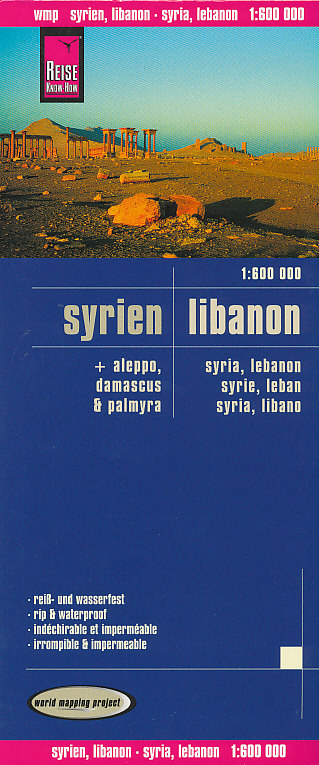 Reise Know-How Verlag mapa Syria, Lebanon 1:600 t. + Aleppo, Damašek, Palmyra