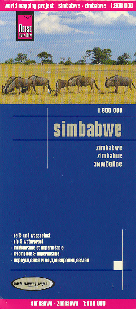 Reise Know-How Verlag mapa Zimbabwe 1:800 t. voděodolná