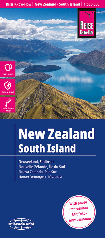 Reise Know-How Verlag mapa New Zealand South 1:550 t. voděodolná