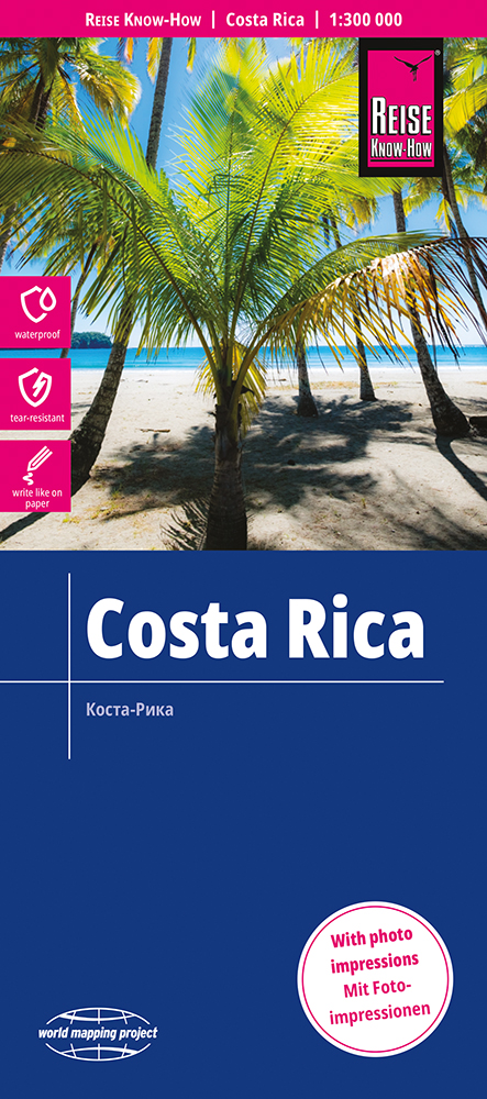Reise Know-How Verlag mapa Costa Rica 1:300 t. voděodolná