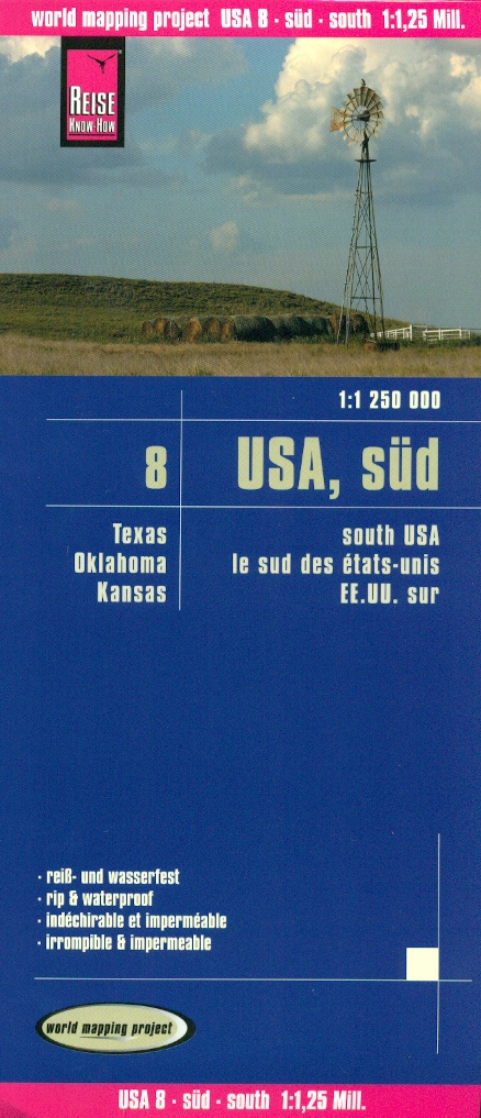 Reise Know-How Verlag mapa USA south 1:1,25 mil. voděodolná