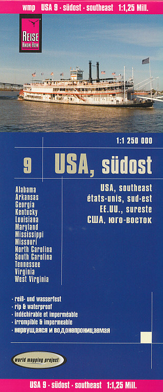 Reise Know-How Verlag mapa USA southeast 1:1,25 mil. voděodolná