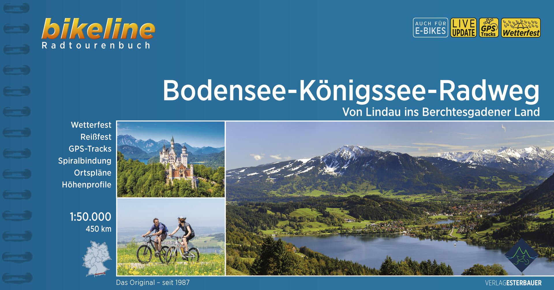 Esterbauer vydavatelství cykloprůvodce Bodensee-Königsee Radweg 1:50 000, německy