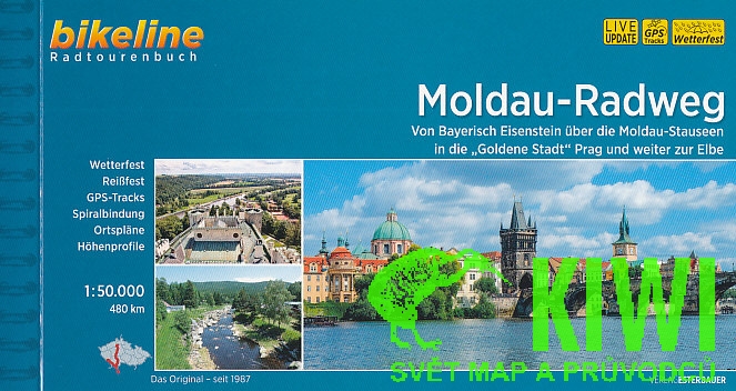 Esterbauer vydavatelství cykloprůvodce Moldau (Vltava) 1:50 t. německy