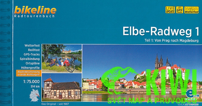Esterbauer vydavatelství cykloprůvodce Elbe-Radweg 1 Praha-Magdeburg 1:75 t. německy
