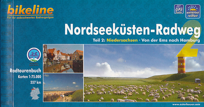 Esterbauer vydavatelství cykloprůvodce Nordseeküsten 2. díl 1:75 000 německy