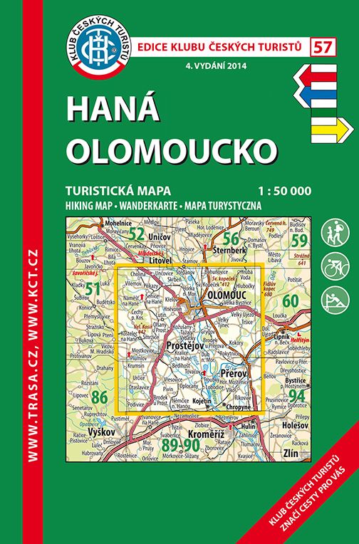 Haná - Olomoucko - turistická mapa KČT č.57