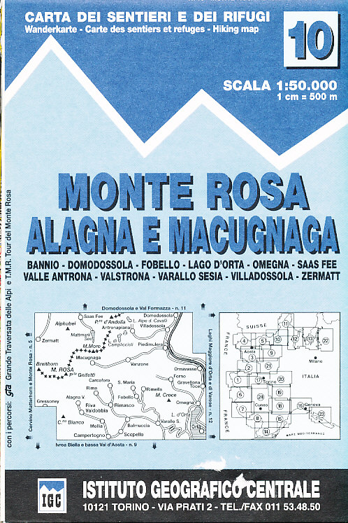 Geocenter/Bertelsmann distribuce mapa Monte Rosa 1:50 t. IGC č. 10