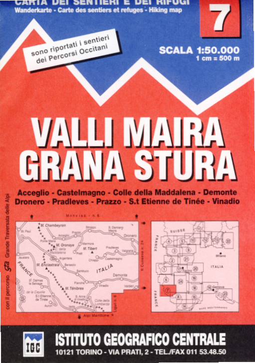 Geocenter/Bertelsmann distribuce mapa Valli Maira, Grana Stura 1:50 t. IGC č.7