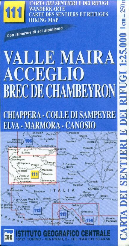 Geocenter/Bertelsmann distribuce mapa Valle Maira Acceglio 1:25 t. č. 111