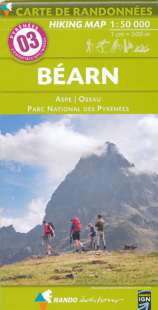 Geocenter/Bertelsmann distribuce mapa Pyrénées Béarn, Aspe, Ossau 1:50 t. č.3 Rando