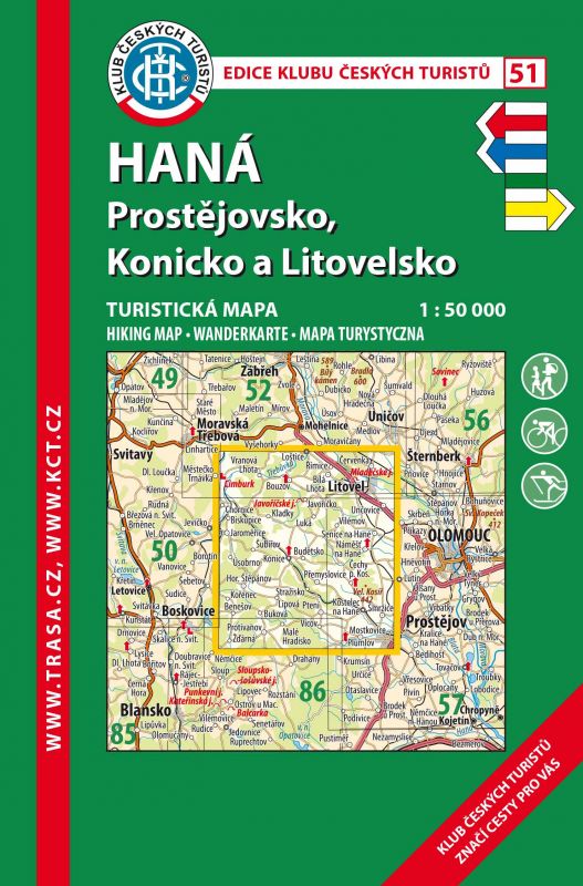 Haná - Prostějovsko - Konicko a Litovelsko - turistická mapa KČT č.51