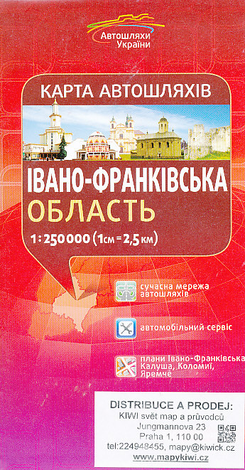 Kartografia Kyiv vydavatelství mapa Ivano-Frankivska oblast (Ukrajina) 1:250 t.