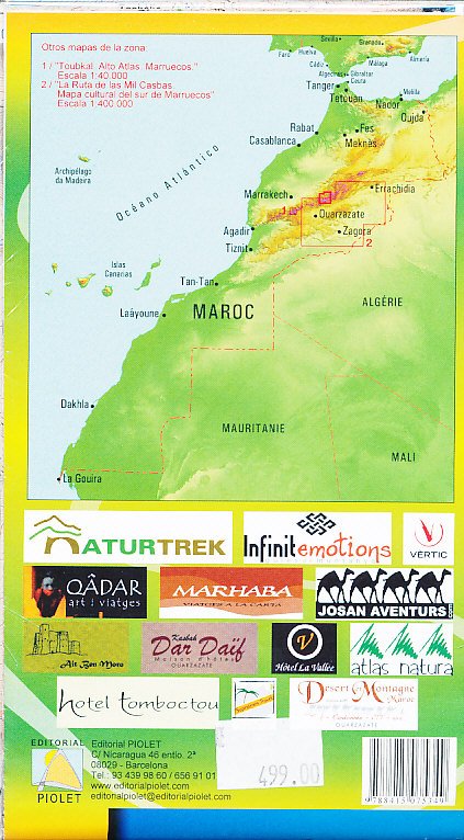 Cordee mapa Ighil Mgoun (Alto Atlas, Maroko) 1 :60 t.