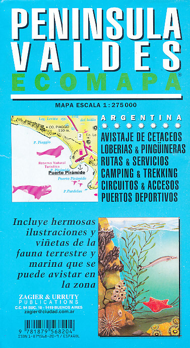 Cordee mapa Peninsula Valdes 1:275 t. (Argentina)