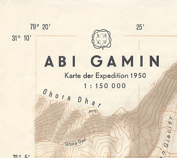 Cordee mapa Abi Gamin 1:150 t. (Tibet,Garhwal)