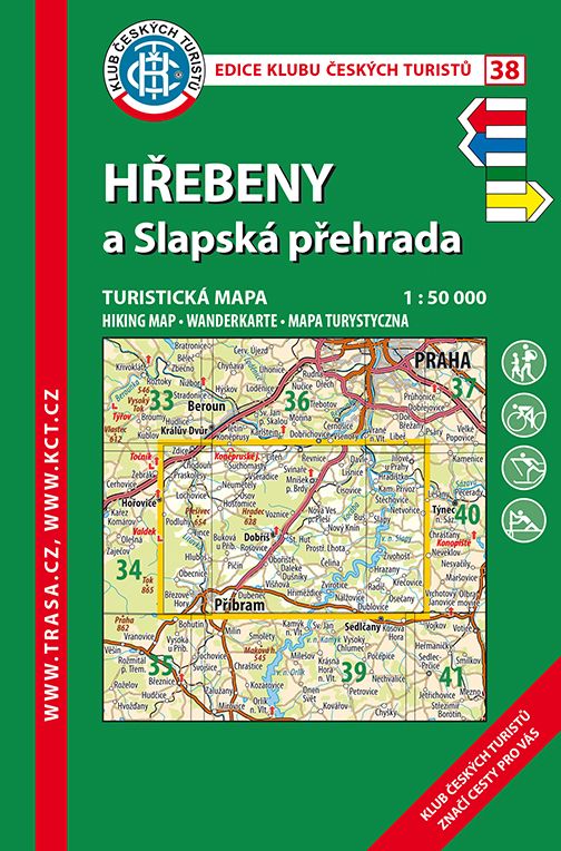 Hřebeny a Slapská přehrada - turistická mapa KČT č.38