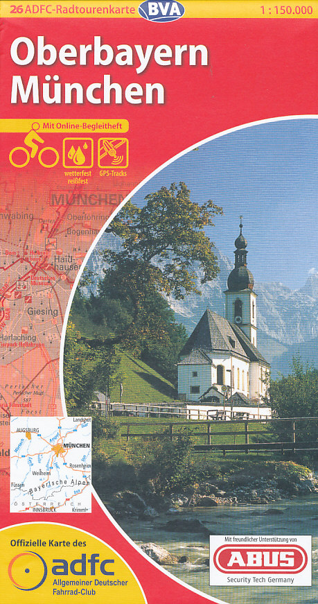 ADFC cyklomapa Oberbayern, Munchen 1:150 t. (č.26)