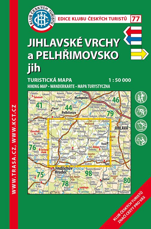 Jihlavské vrchy a Pelhřimovsko jih - turistická mapa KČT č.77