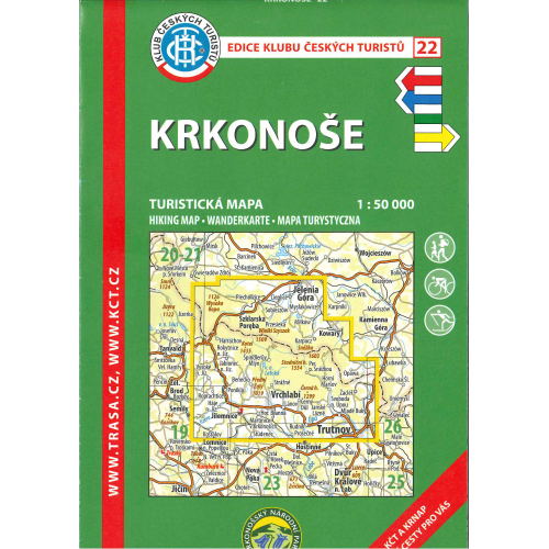 Krkonoše - turistická mapa KČT č.22